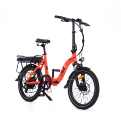 Chill-e Low Step Folding Electric Bike Orange -CycleKing Shop CHILL E20RED