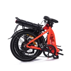 Chill-e Low Step Folding Electric Bike Orange -CycleKing Shop CHILL E20REDb