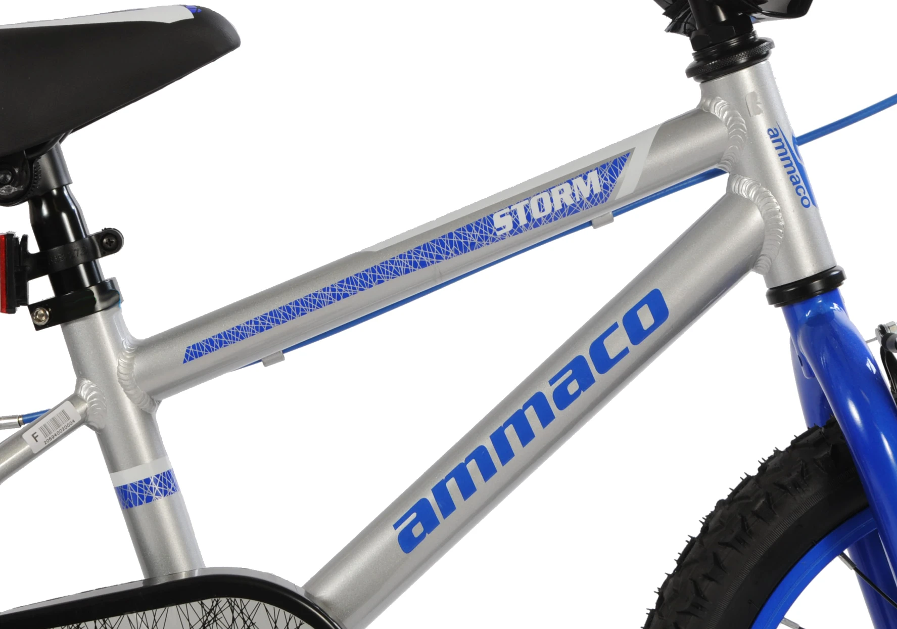 Ammaco Storm 16 Inch Wheel Kids Bike Silver 3 Ammaco Storm 16 Inch Wheel Kids Bike Silver - Image 2