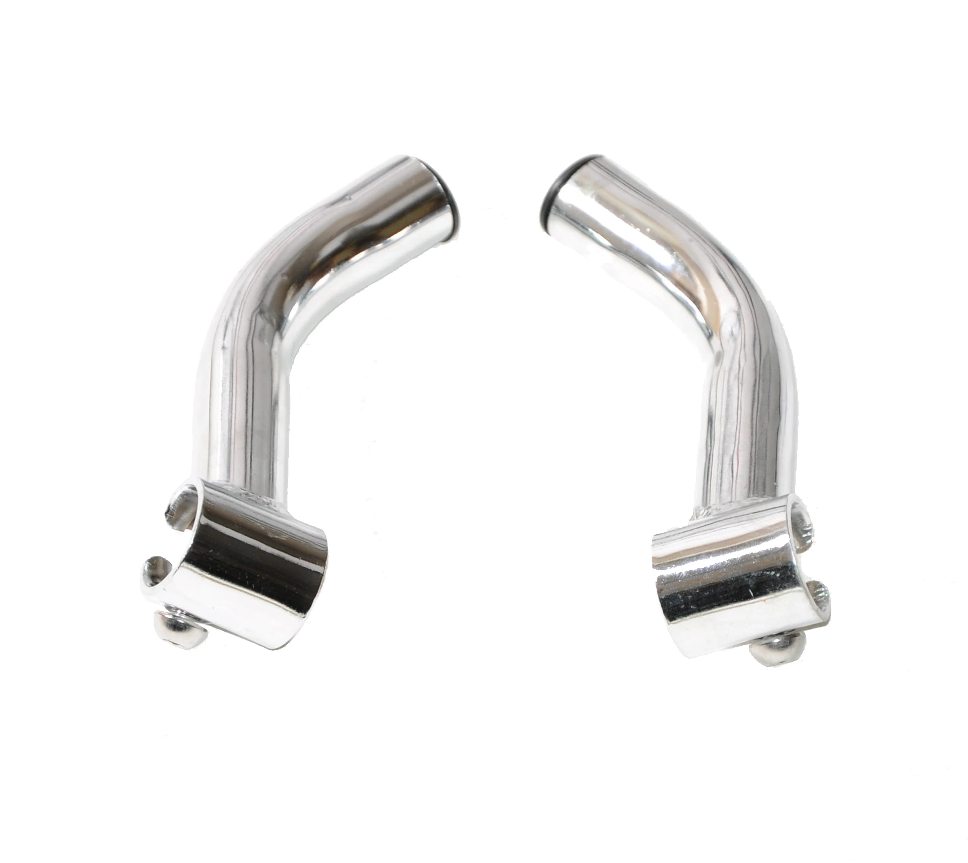 Short Curved Handlebar Bar Ends Chrome 3 Short Curved Handlebar Bar Ends Chrome