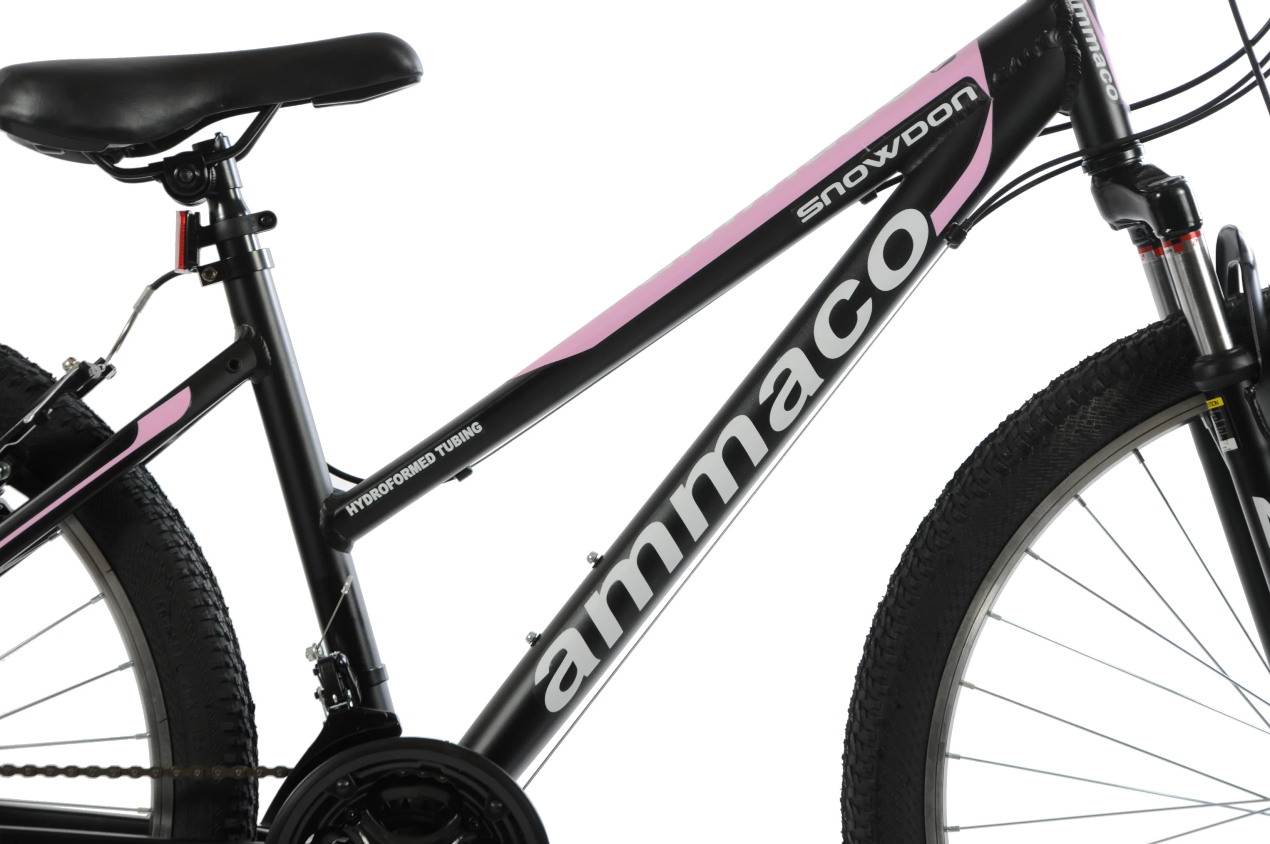 Ammaco Snowdon 24 Inch Wheel Kids Mountain Bike Black And Pink 7 Ammaco Snowdon 24 Inch Wheel Kids Mountain Bike Black And Pink - Image 5