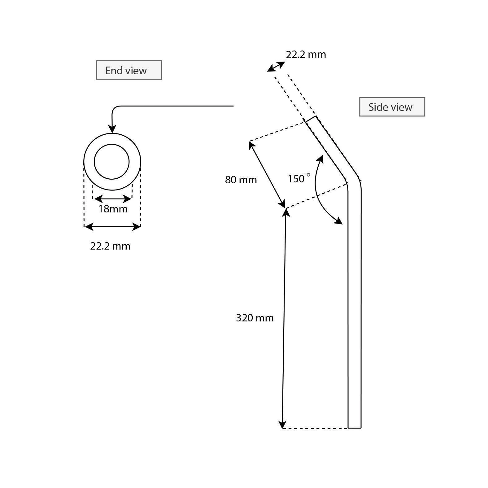 BMX Layback 22.2mm Seatpost Chrome 5 BMX Layback 22.2mm Seatpost Chrome - Image 3