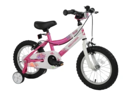 Professional Sparkle 14 Inch Wheel Kids Bike Pink And White