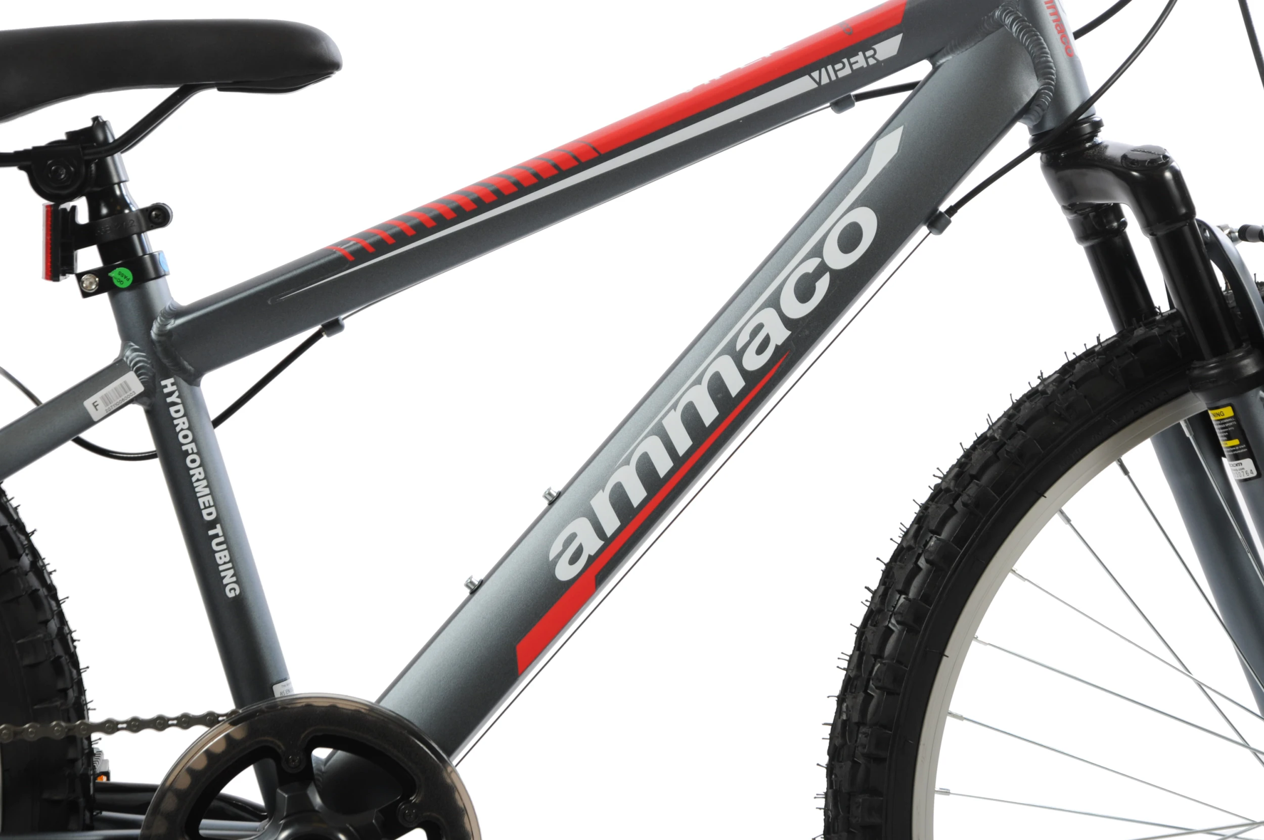 Ammaco Viper 24 Inch Wheel Kids Mountain Bike Grey 4 Ammaco Viper 24 Inch Wheel Kids Mountain Bike Grey - Image 2