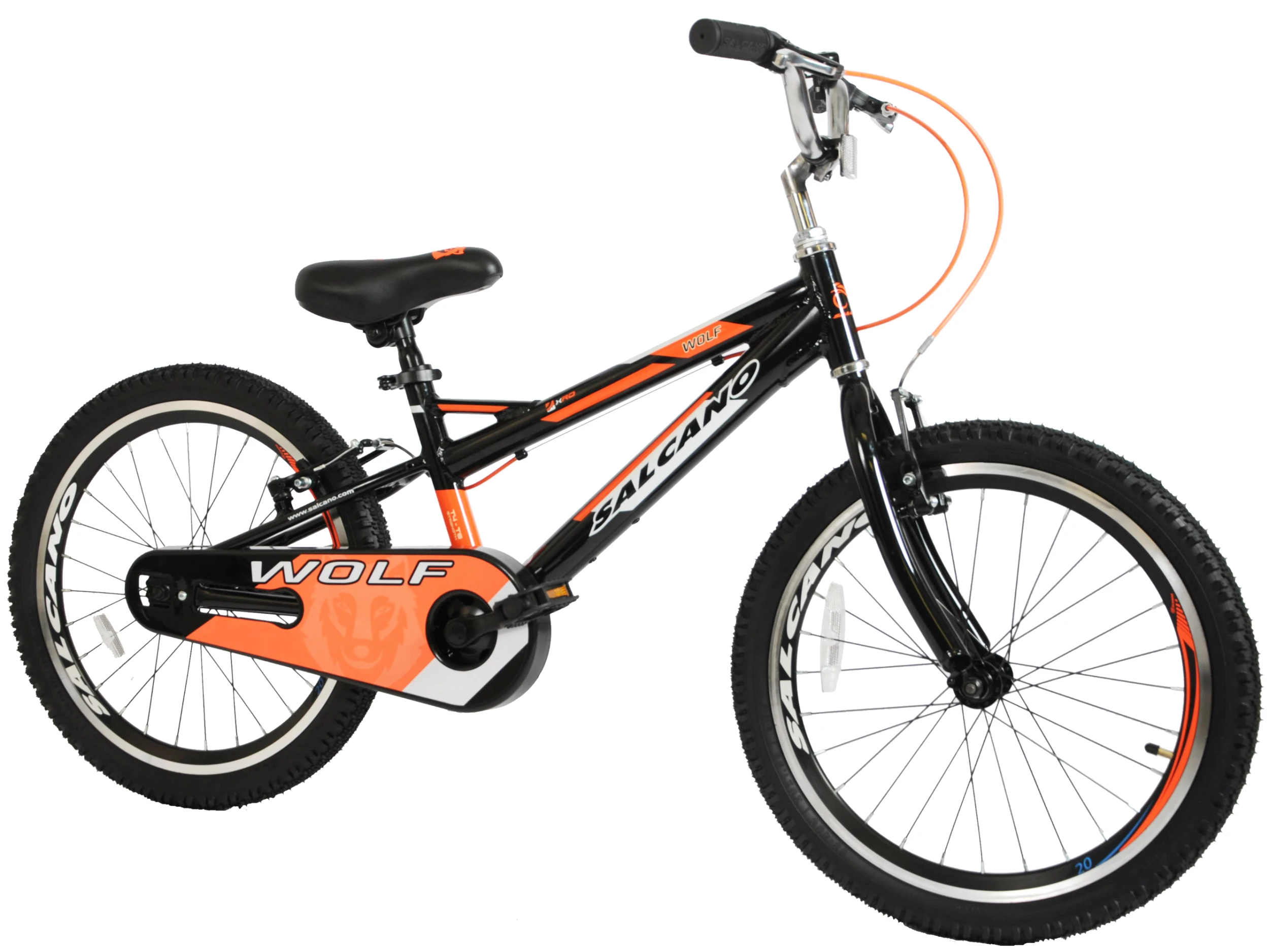 Salcano Wolf 20 Inch Kids Bike Black Orange 3 Salcano Wolf 20 Inch Kids Bike Black Orange