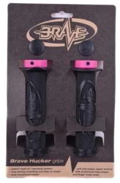 Brave Hucker Lock On Handlebar Grips Black And Pink