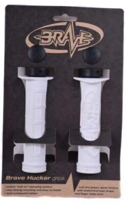 Brave Hucker Lock On Handlebar Grips Black/White