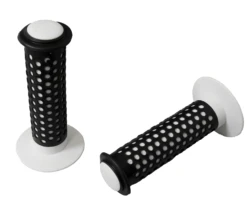 BMX Flanged Black/White Handlebar Grips -CycleKing Shop hg305