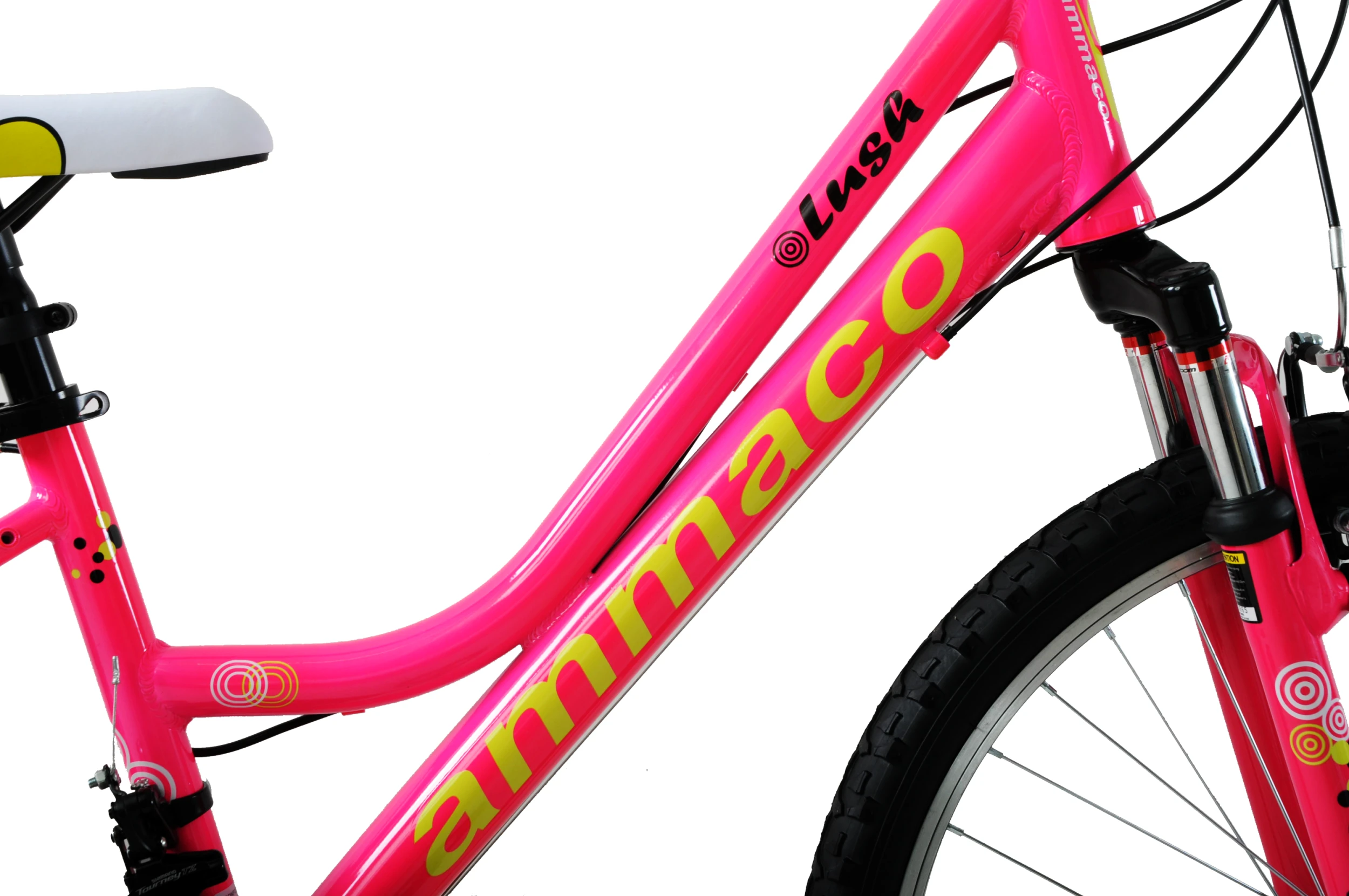Ammaco Lush 24 Inch Wheel Kids Mountain Bike Pink 4 Ammaco Lush 24 Inch Wheel Kids Mountain Bike Pink - Image 2