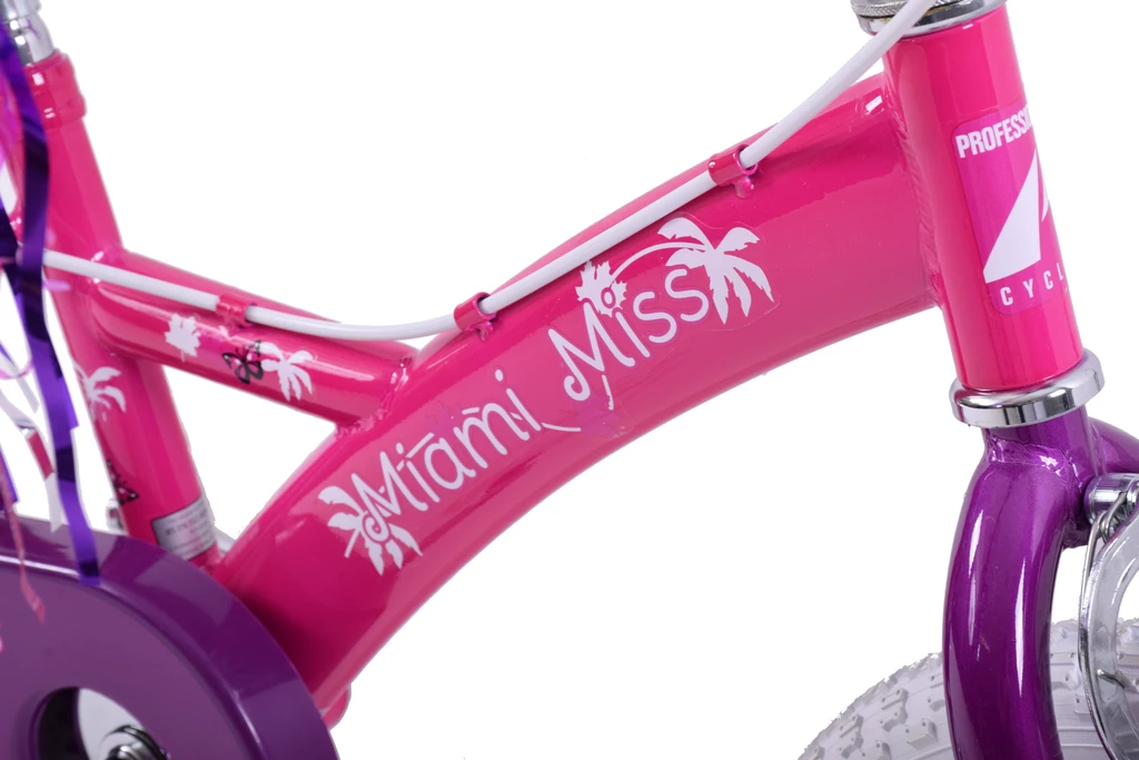 Professional Miami Miss 16 Inch Wheel Kids Bike Pink And Purple 6 Professional Miami Miss 16 Inch Wheel Kids Bike Pink And Purple - Image 4