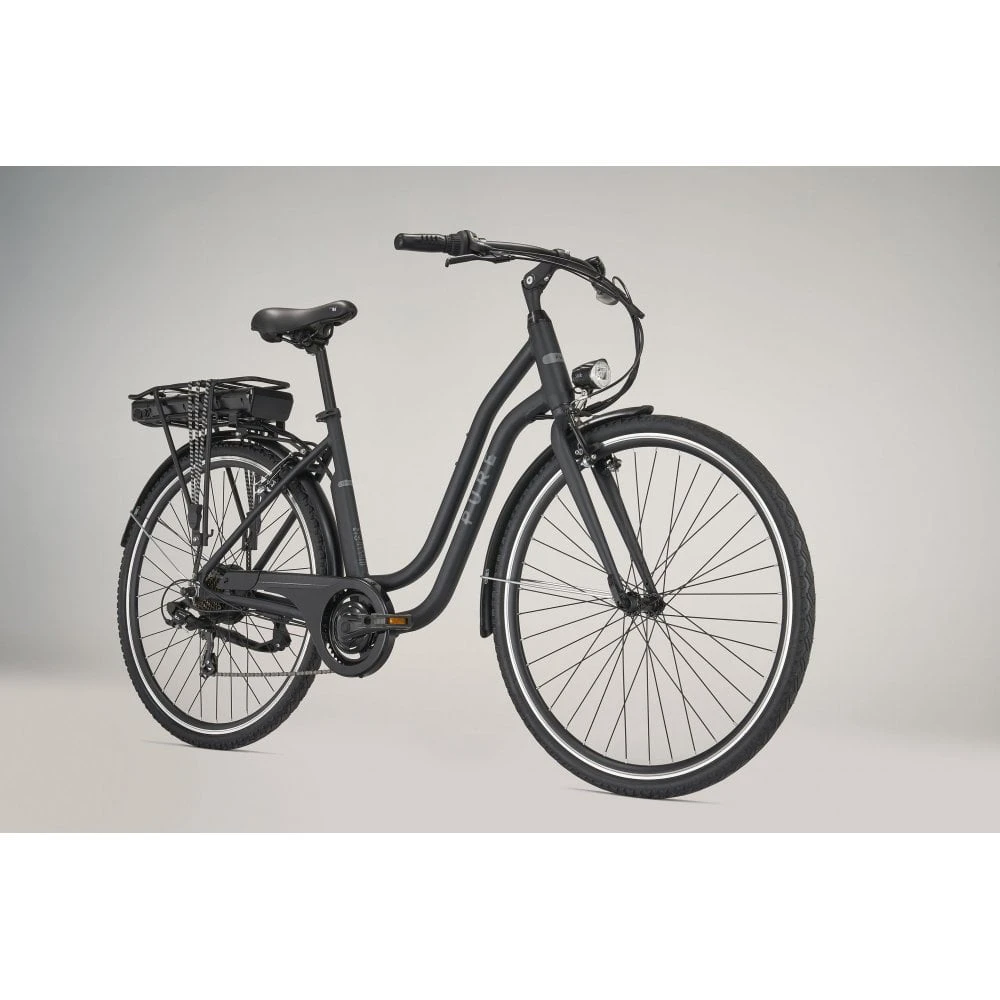 Pure Free City Electric Hybrid Bike Black 2 Pure Free City Electric Hybrid Bike Black