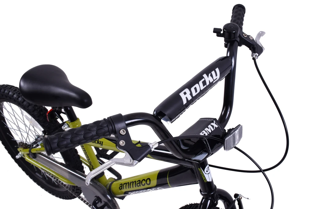 Ammaco Rocky Boys 18 Inch Wheel Kids Bike Green And Black 4 Ammaco Rocky Boys 18 Inch Wheel Kids Bike Green And Black - Image 2