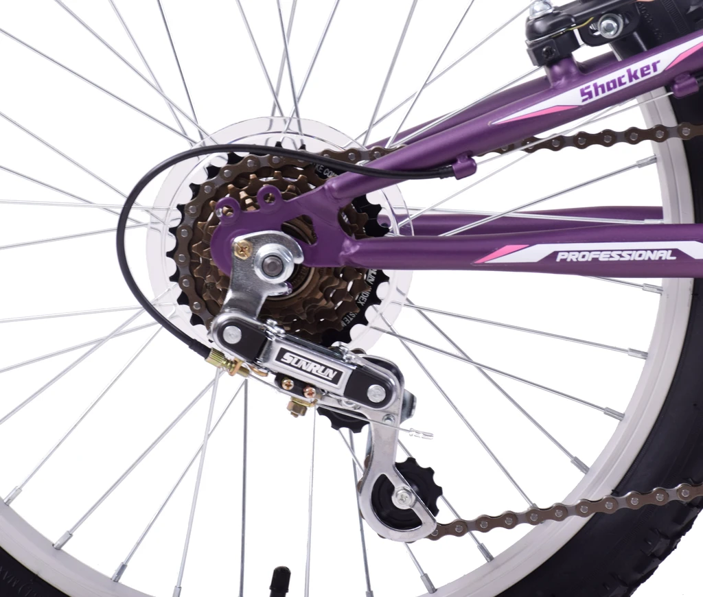 Professional Shocker 18 Inch Wheel Kids Mountain Bike Purple 7 Professional Shocker 18 Inch Wheel Kids Mountain Bike Purple - Image 5